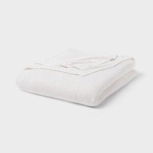 Threshold - King Sweater Knit Bed Blanket White - Threshold White